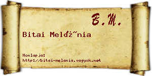 Bitai Melánia névjegykártya